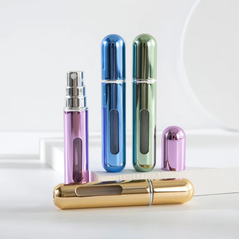 5Ml /10Ml Mini Portable Bottom-Filling Pump Perfume Bottle Sample Perfume Refillable Spray Bottle Empty Cosmetic Containers Set